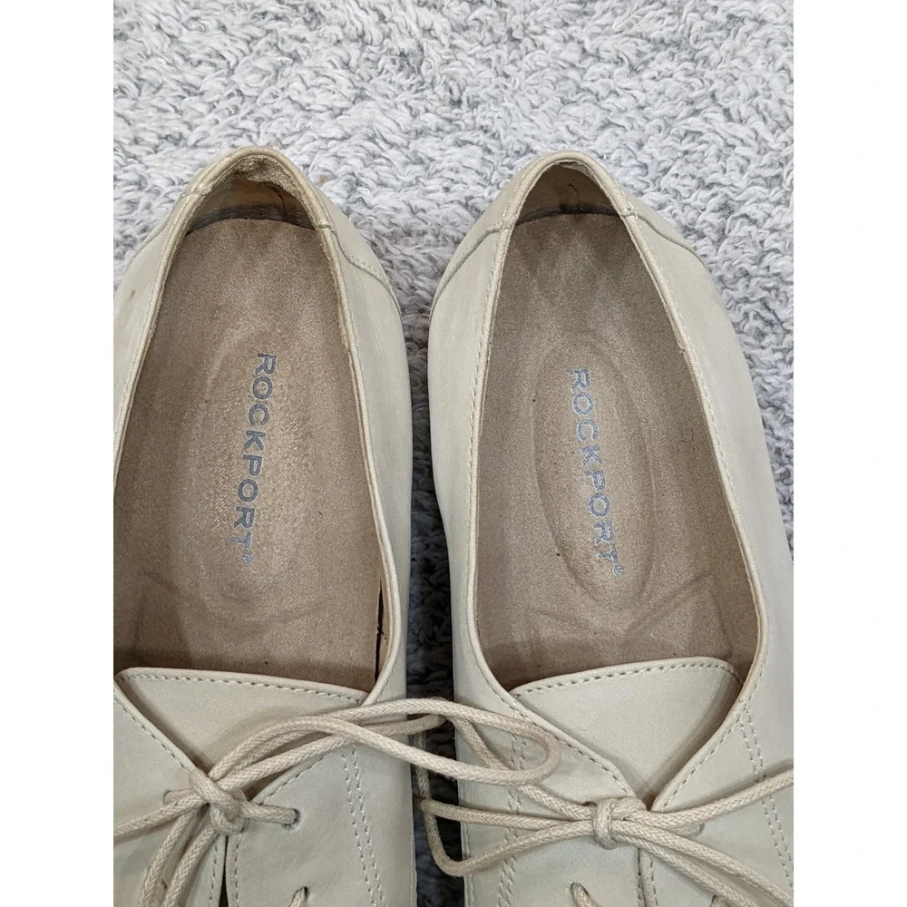 Rockport Oxford Leather Light Weight Shoes Beige Mens Size‎ 10M 1990's NWOT